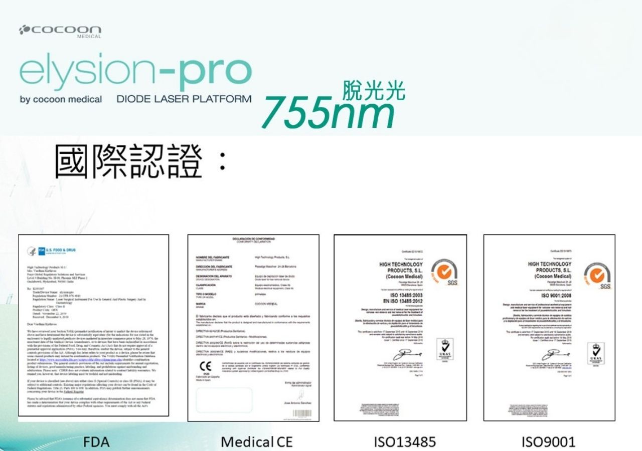 具備超短脈衝 (USP) 技術的 Elysion Pro 755nm 激光儀器